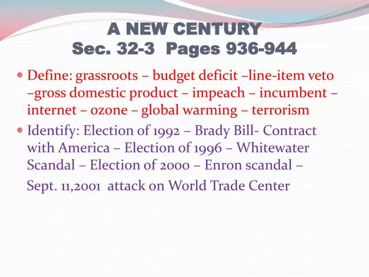 a new century sec 32 3 pages 936 944