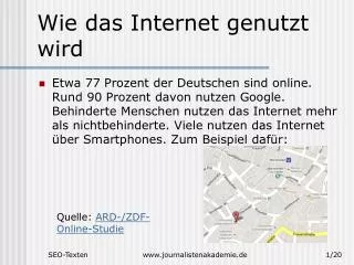 wie das internet genutzt wird