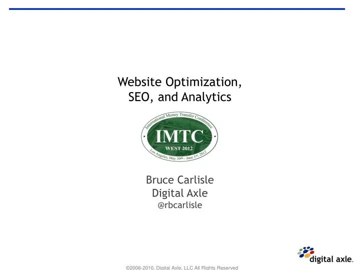 website optimization seo and analytics bruce carlisle digital axle @rbcarlisle