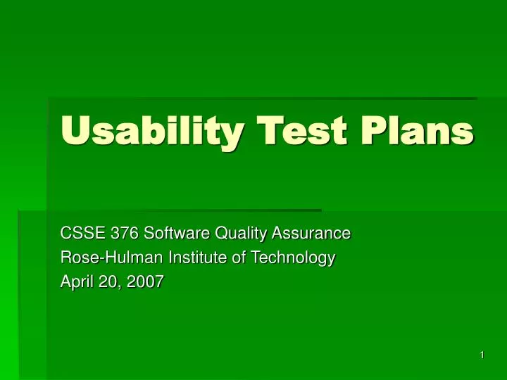usability test plans