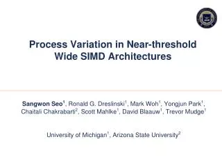 Process Variation in Near-threshold Wide SIMD Architectures