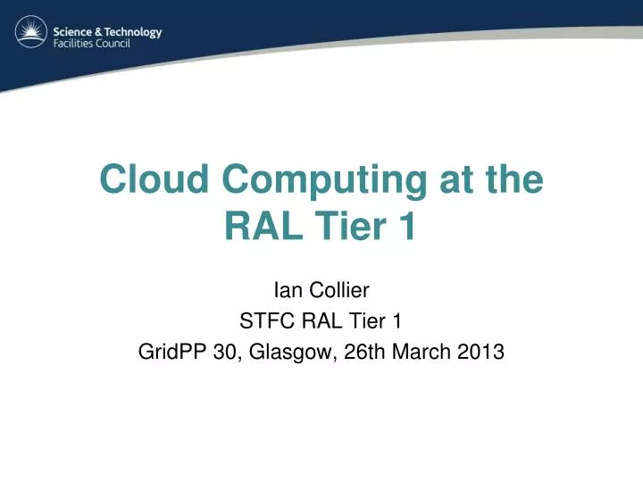 cloud computing at the ral tier 1