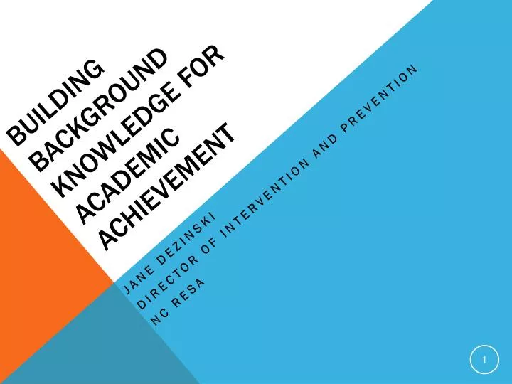 building background knowledge for academic achievement