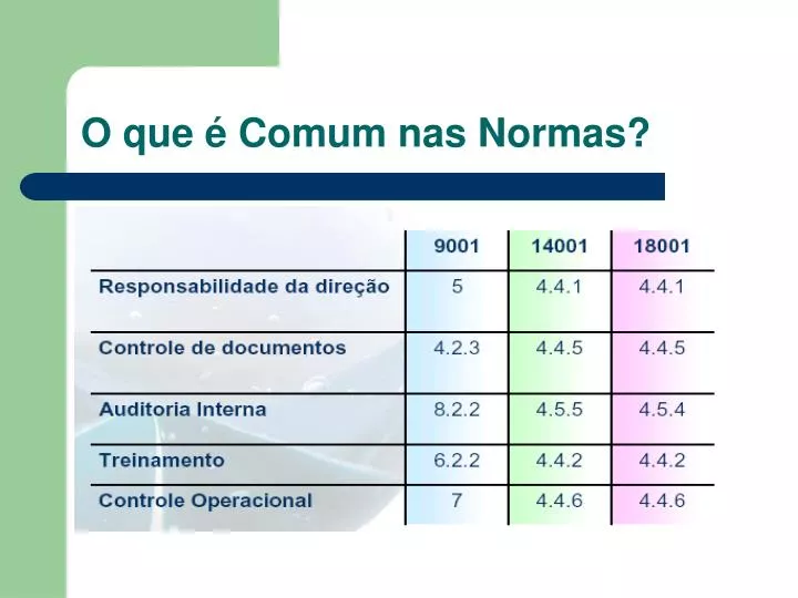 o que comum nas normas