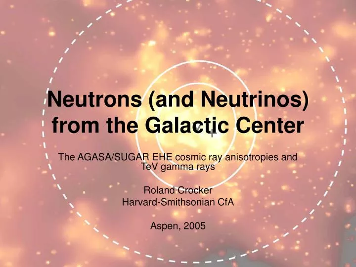 neutrons and neutrinos from the galactic center