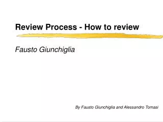 Review Process - How to review