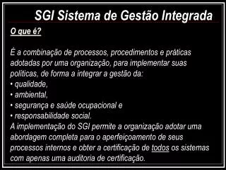 sgi sistema de gest o integrada