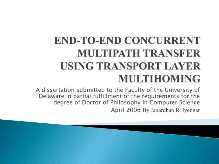 end to end concurrent multipath transfer using transport layer multihoming
