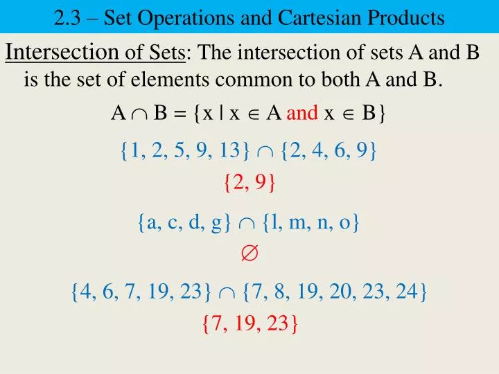 2 3 set operations and cartesian products