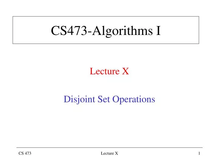 c s473 algorithms i