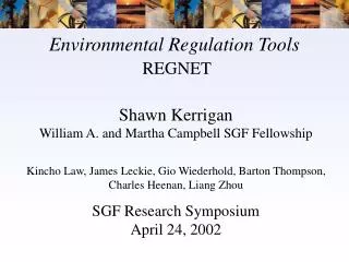 Environmental Regulation Tools REGNET