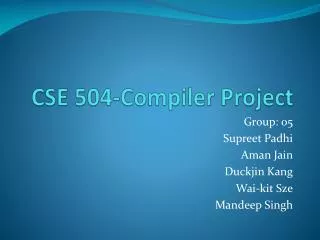 CSE 504-Compiler Project