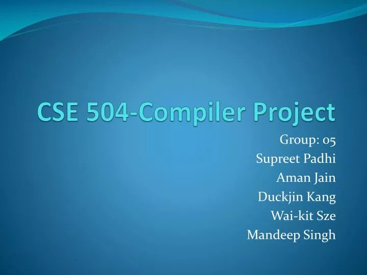 cse 504 compiler project