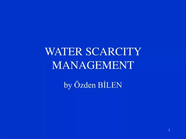 water scarcity management