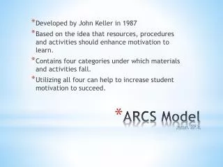 ARCS Model (Keller, 2013)