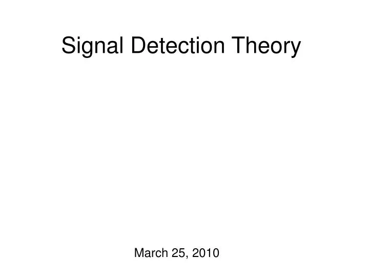 signal detection theory