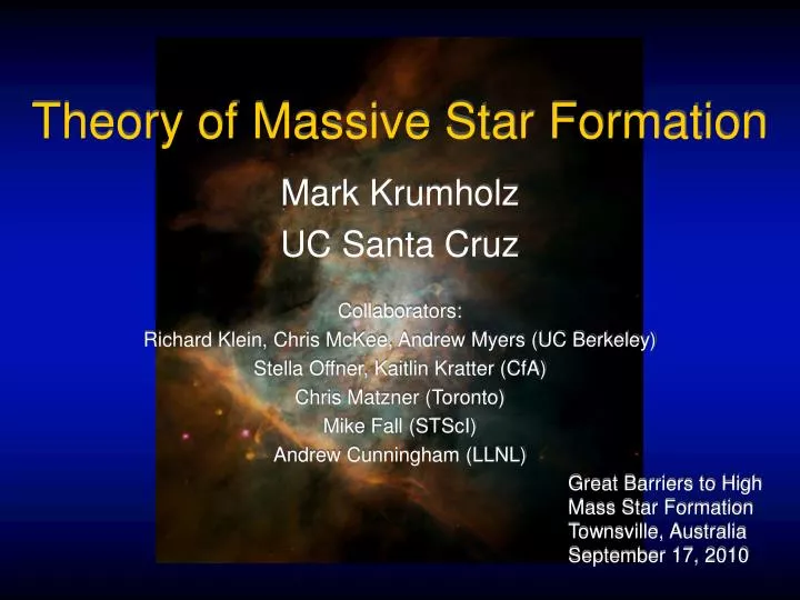 theory of massive star formation