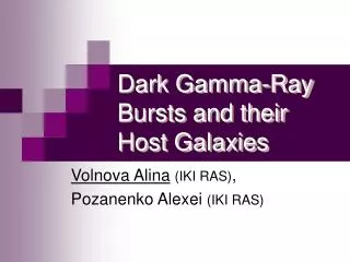 Dark Gamma-Ray Bursts and their Host Galaxies