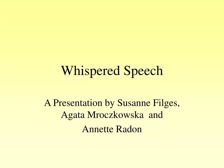 whispered speech