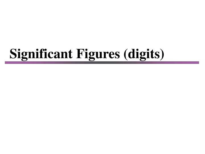 significant figures digits