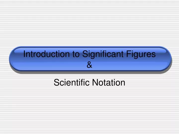 introduction to significant figures