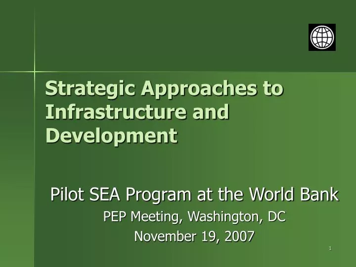 strategic approaches to infrastructure and development