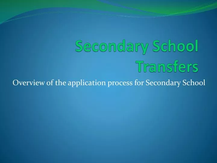 secondary school transfers