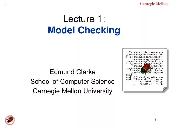 lecture 1 model checking
