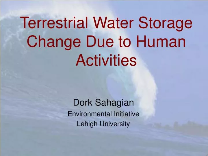 terrestrial water storage change due to human activities