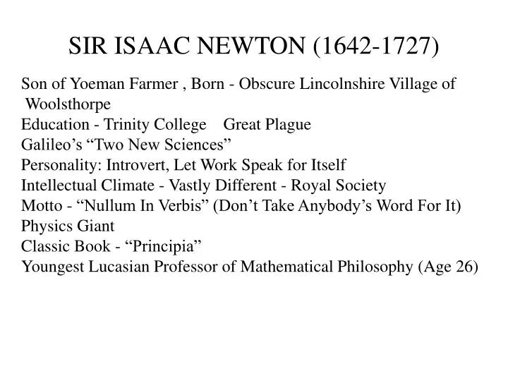 sir isaac newton 1642 1727