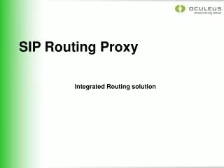 SIP Routing Proxy