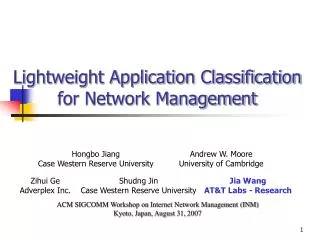 Lightweight Application Classification for Network Management