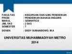 UNIVERSITAS MUHAMMADIYAH METRO 2014 - slide 1