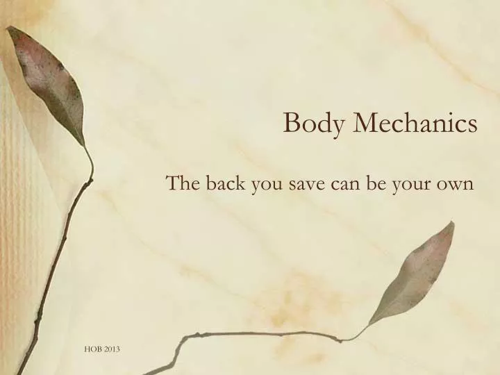 body mechanics
