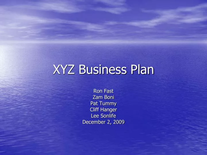 xyz business plan