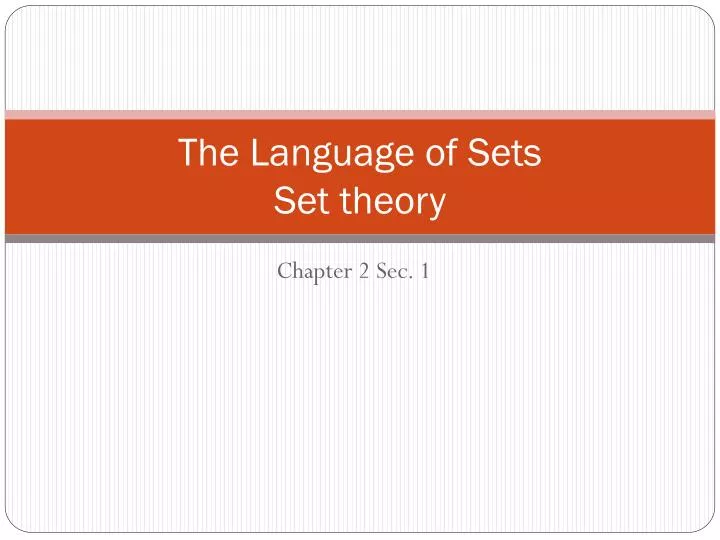 the language of sets set theory