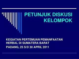 petunjuk diskusi kelompok