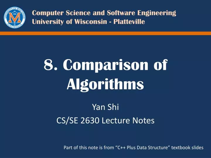 8 comparison of algorithms