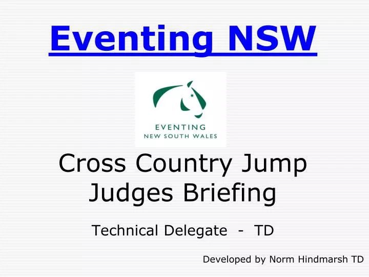 eventing nsw cross country jump judges briefing technical delegate td