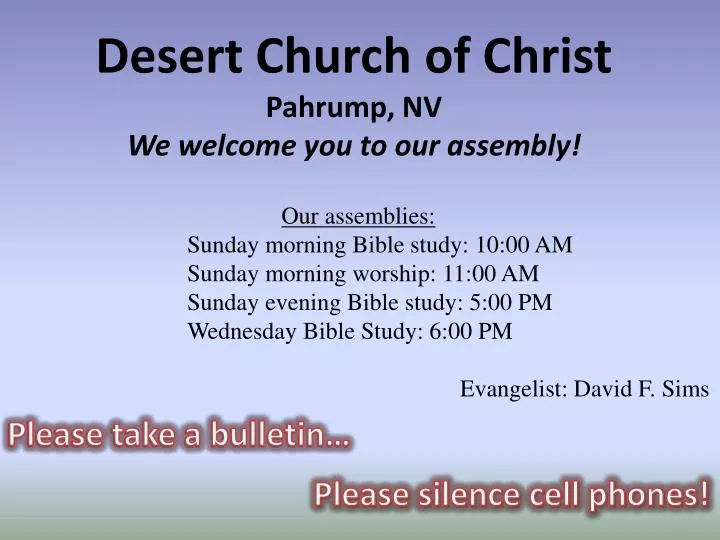 desert church of christ pahrump nv we welcome you to our assembly
