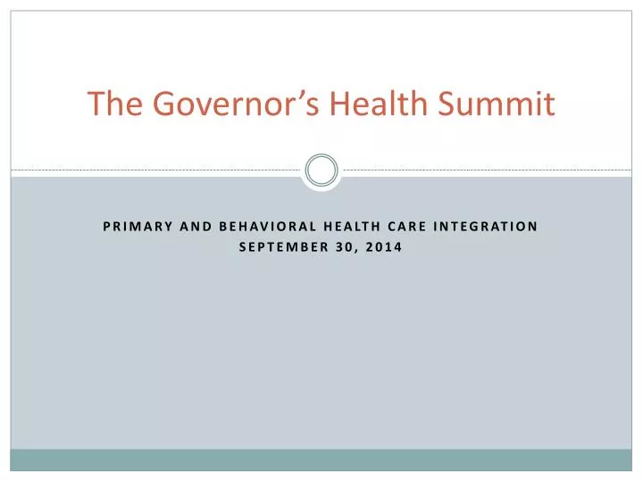 the governor s health summit