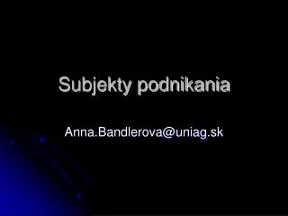 subjekty podnikania