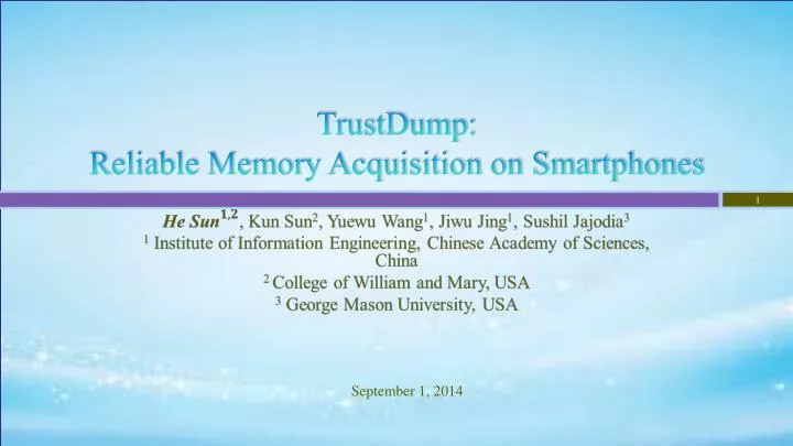 trustdump reliable memory acquisition on smartphones