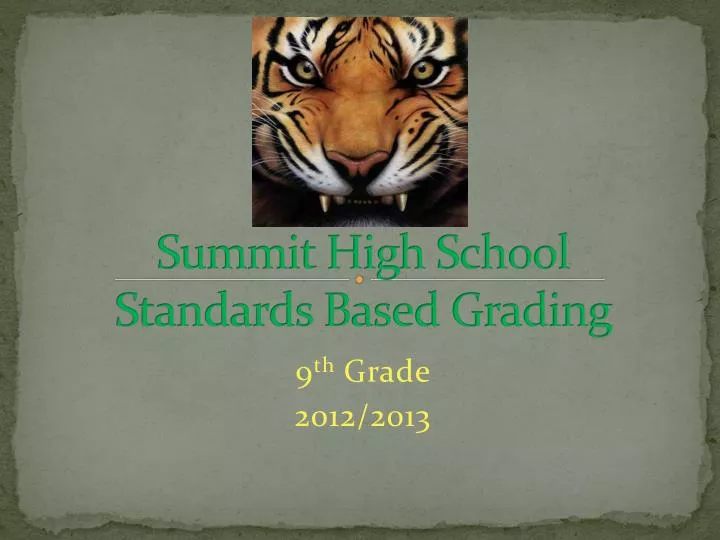 summit high school standards based grading