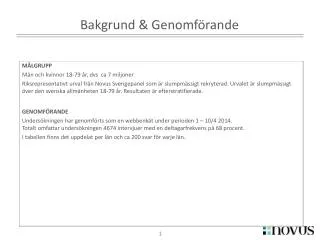 bakgrund genomf rande
