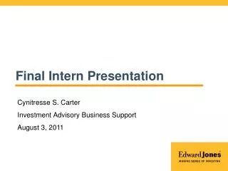 Final Intern Presentation