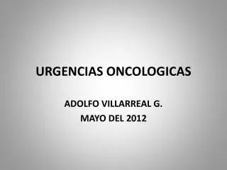 urgencias oncologicas