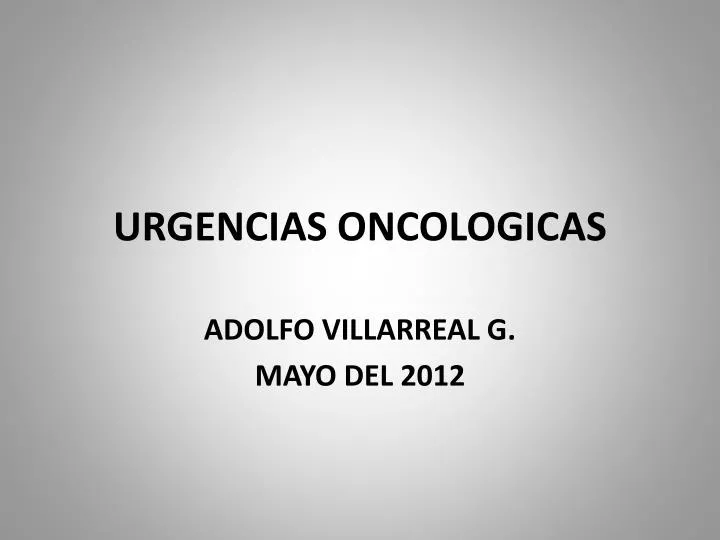 urgencias oncologicas