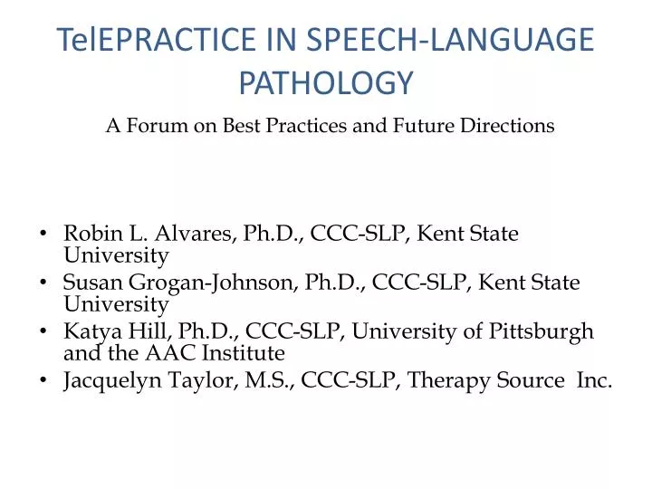 telepractice in speech language pathology