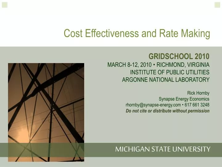 cost effectiveness and rate making